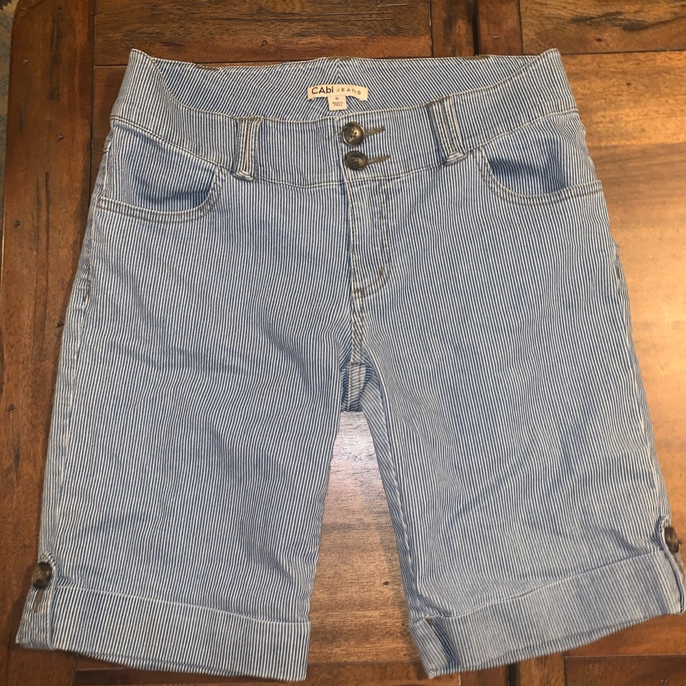 CAbi denim  pin stripe shorts size 6